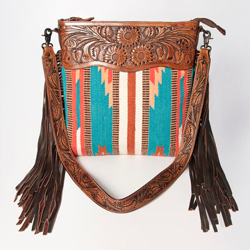 American Darling Signature Crossbody Hand Tooled Saddle Blanket Genuine Leather women bag western handbag purse